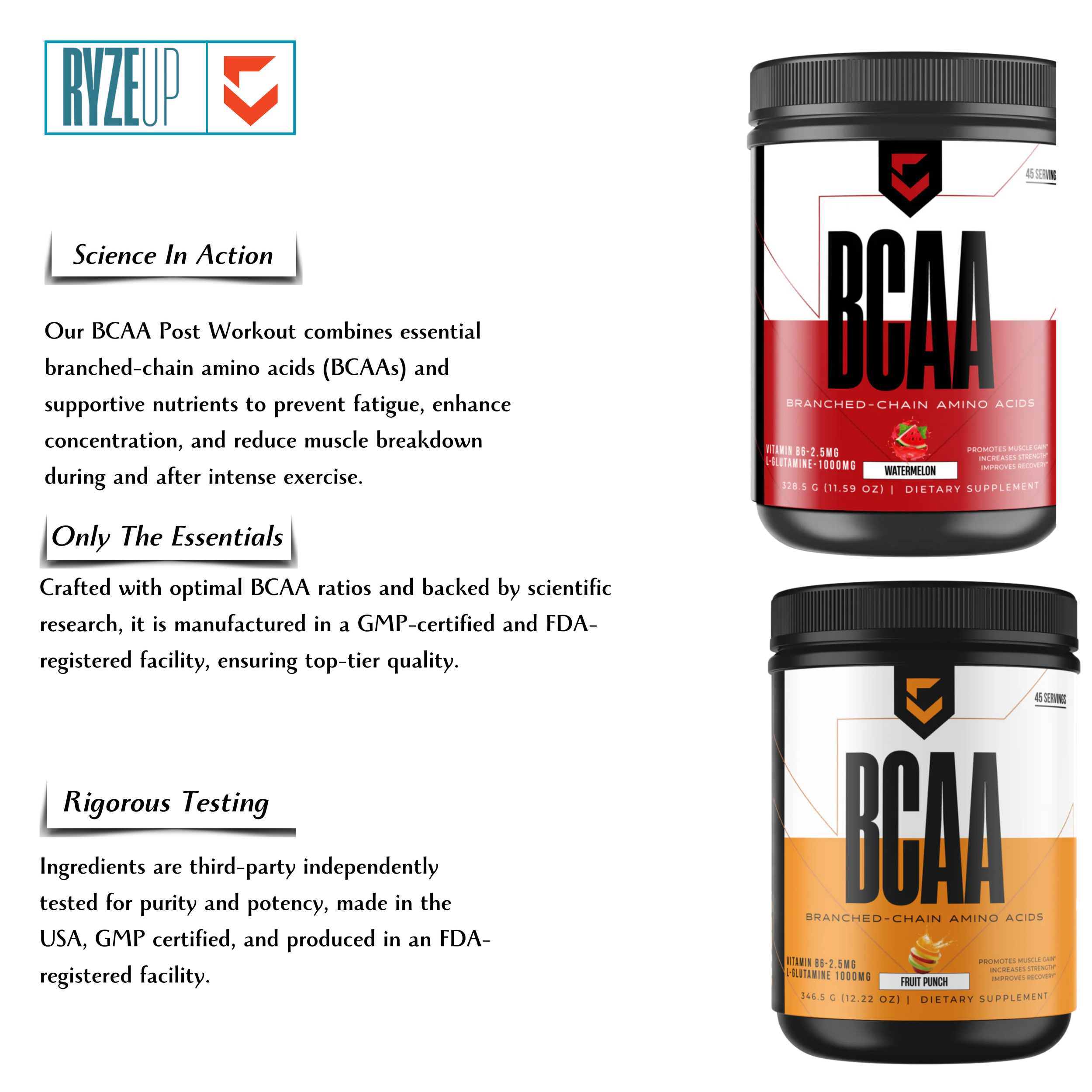 BCAA Powder with Glutamine & Vitamin B6