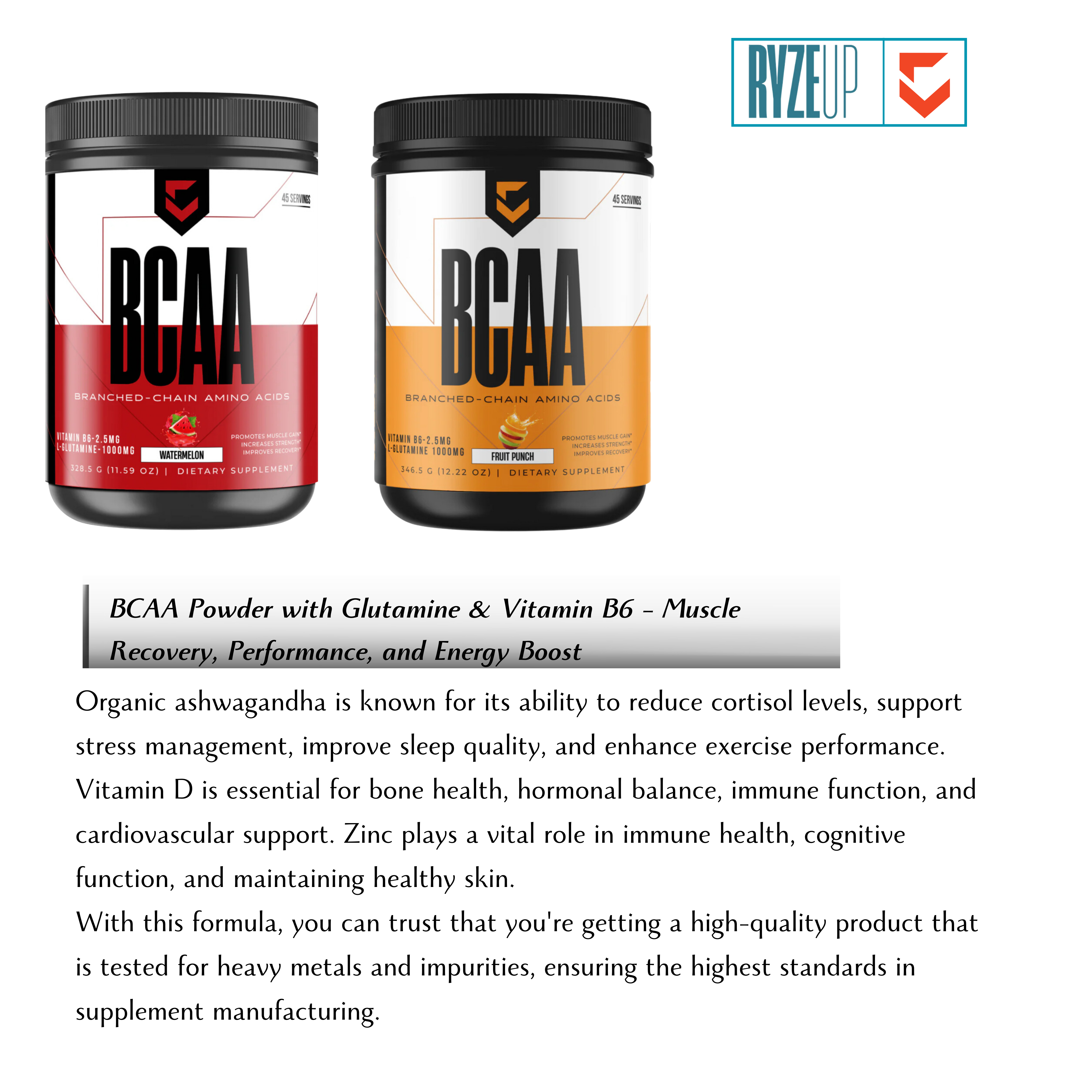 BCAA Powder with Glutamine & Vitamin B6